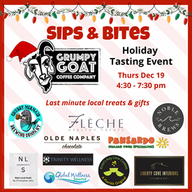 Grumpy Goat Coffee’s Sips & Bites free holiday tasting event